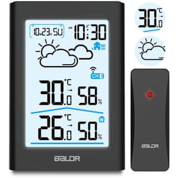 Baldr Meteorološka stanica s zaslonom BD-911 crna