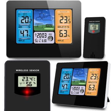 Berdsen Meteorološka stanica s zaslonom BD-902 crna