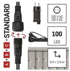 EMOS D1CW02 Classic Connection String Osnovni set - ledene svijeće, 2,5 m, vanjska, topla bijela, mjerač vremena