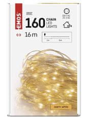 EMOS D3AW16 LED božićne lampice, 16 m, vanjske i unutarnje, topla bijela, mjerač vremena