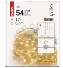 EMOS D3CW01 LED božićne lampice - ledene svijeće, 1,7 m za vanjske i unutarnje tople bijele boje