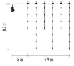 EMOS D3CW02 LED božićne lampice– ledene svijeće, 2,9 m, vanjske i unutarnje, topla bijela