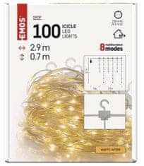 EMOS D3CW02 LED božićne lampice– ledene svijeće, 2,9 m, vanjske i unutarnje, topla bijela