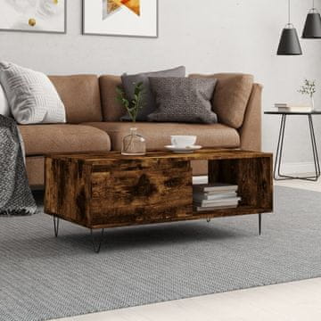 Vidaxl Klub stolić dimljeni hrast 90x50x36,5 cm