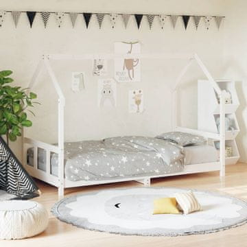Vidaxl Okvir za dječji krevet bijeli 90x190 cm borovina