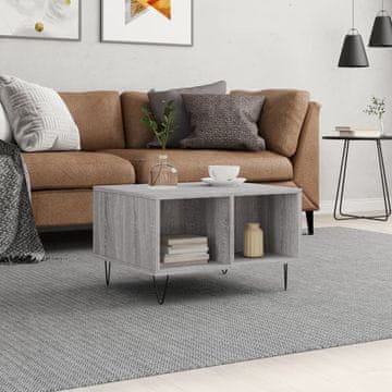 Vidaxl Klub stolić, sivi hrast sonoma, 60x50x36,5 cm, baza drva