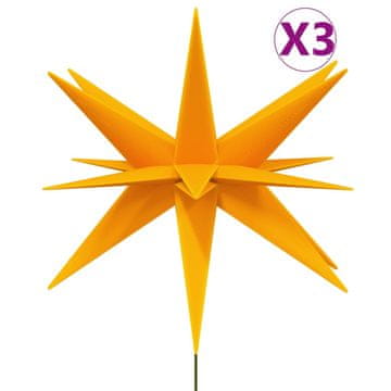 Vidaxl Božićna svjetla sa šiljcima 3 kom LED sklopiva žuta 35 cm