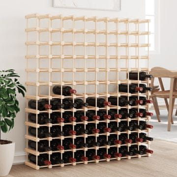 Vidaxl Stalak za vino za 120 boca, 112,5 x 23 x 123,5 cm, borovina