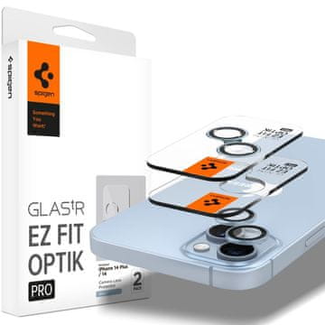 Spigen Ez Fit Optik 2x zaštitno staklo za kameru za iPhone 14 / 14 Plus / 15 / 15 Plus, plava