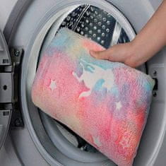 Netscroll Svjetleća dječja dekica s motivom samoroga, dekica koja svijetli u mraku, mekana i topla, poklon za djevojčice, 150x100 cm, idealna za poklon, LuminousBlanket