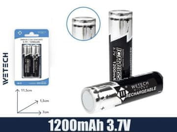 WETECH Punjive baterije 18650 3.7V 1200mAh
