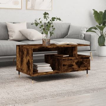 Vidaxl Klub stolić dimljeni hrast 90x49x45 cm
