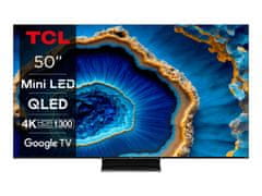 TCL 50C805 4K QLED Mini-LED televizor, 144 Hz, Google TV