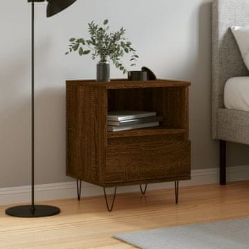 Vidaxl Noćni ormarić smeđi hrast 40x35x50 cm materijal na bazi drva