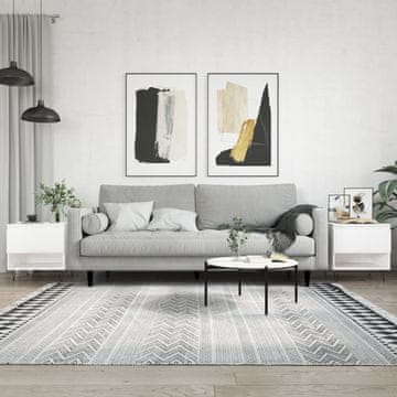 Vidaxl Klub stolići, set od 2, visoki sjaj, bijela, 50x46x50 cm