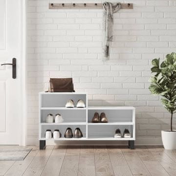 Vidaxl Ormarić za cipele visoki sjaj bijeli 102x36x60 cm