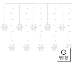 EMOS DCGW13 LED božićna zavjesa - pahuljice, 135 x 50 cm, hladna bijela