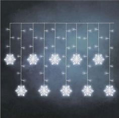 EMOS DCGW13 LED božićna zavjesa - pahuljice, 135 x 50 cm, hladna bijela
