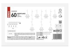 EMOS DCGW13 LED božićna zavjesa - pahuljice, 135 x 50 cm, hladna bijela