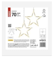 EMOS DCGW14 LED božićna zavjesa - 7 zvjezdica, 67 x 125 cm, toplo bijela
