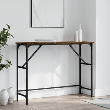Vidaxl Konzolni stolić dimljeni hrast 100x32x75 cm