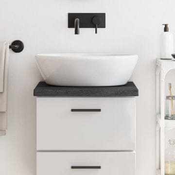 Vidaxl Kupaonska Radna Ploča Tamnosmeđa 40x30x(2-4) cm Masivno Drvo