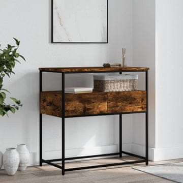 Vidaxl Konzolni stolić dimljeni hrast 75x40x75 cm
