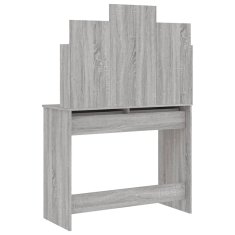 Vidaxl Toaletni stolić s ogledalom, sivi hrast sonoma, 96x39x142 cm