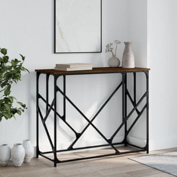 Vidaxl Konzolni stolić smeđi hrast 100x40x80 cm