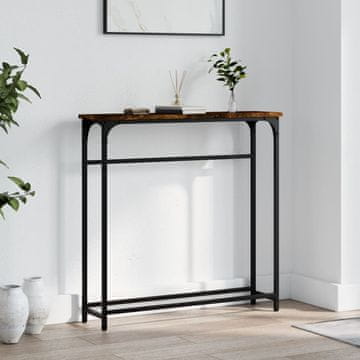 Vidaxl Konzolni stolić dimljeni hrast 75x19,5x75 cm