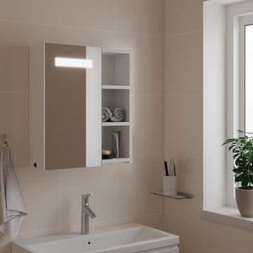 Vidaxl Ormarić za kupaonsko ogledalo s LED svjetlom, bijeli, 45x13x52 cm