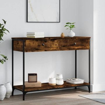 Vidaxl Konzolni stolić dimljeni hrast 100x34,5x75 cm
