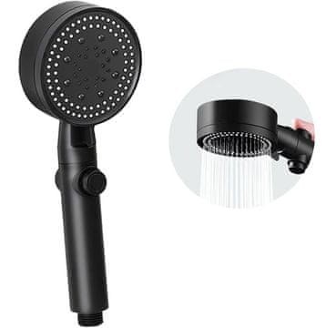 aptel Tuš ručka EKO inox crna 5 funkcija 24,5cm