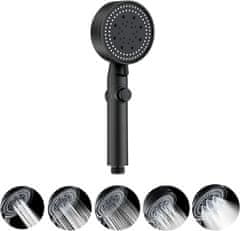 aptel Tuš ručka EKO inox crna 5 funkcija 24,5cm