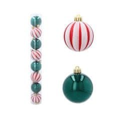 Aga Božićne kuglice MIX 6cm 8kom Bijelo-crvene/Zelene