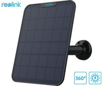 Reolink Solarni panel 2, 6 W, solarno napajanje za kamere serije Argus/Go/Duo/TrackMix, kabel 4 m, USB-C, crni