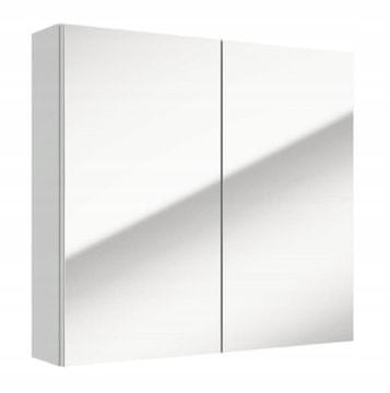 Deftrans Zidni kupaonski ormarić s ogledalom, bijeli, 65x60x13 cm, Salsa