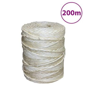 Vidaxl Uže, 100% sisal, 3 mm, 200 m