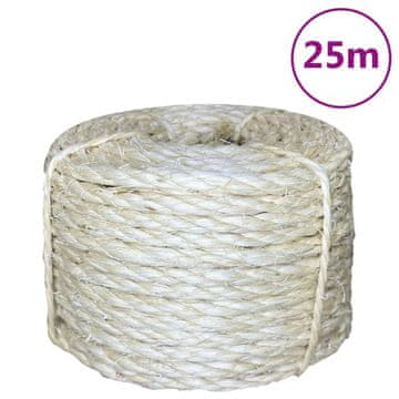 Vidaxl Uže, 100% sisal, 6 mm, 25 m