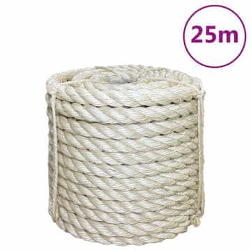 Vidaxl Uže, 100% sisal, 20 mm, 25 m
