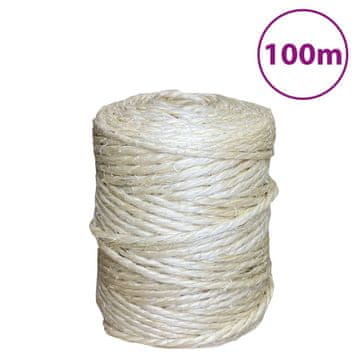Vidaxl 100% sisal uže, 4 mm, 100 m