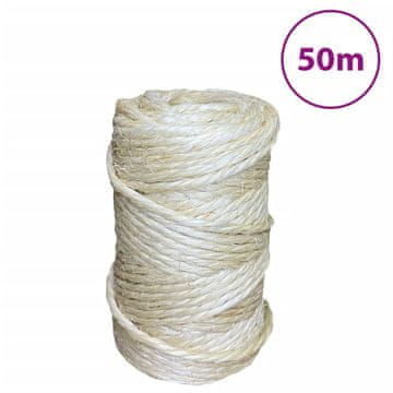 Vidaxl Uže, 100% sisal, 4 mm, 50 m