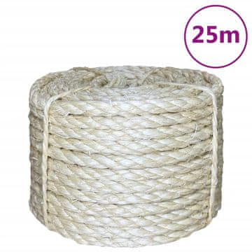 Vidaxl Uže, 100% sisal, 8 mm, 25 m