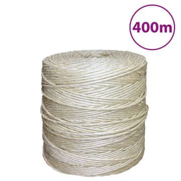 Vidaxl Uže, sisal, 100%, 3 mm, 400 m