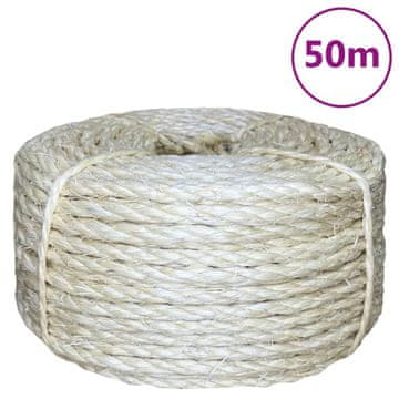 Vidaxl Uže, 100% sisal, 6 mm, 50 m