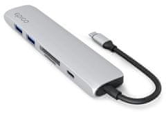 EPICO USB-C priključna stanica, HDMI 8K, 6-u-1, srebrna