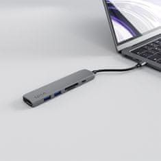 EPICO USB-C priključna stanica, HDMI 8K, 6-u-1, tamno siva