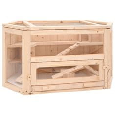 Vidaxl Kavez za hrčke 80x40x43 cm puno drvo jele