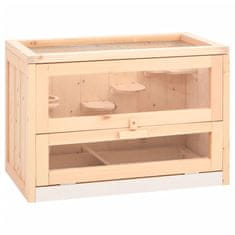 Vidaxl Kavez za hrčka 60x35,5x42 cm Masivno drvo jele