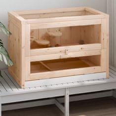 Vidaxl Kavez za hrčka 60x35,5x42 cm Masivno drvo jele